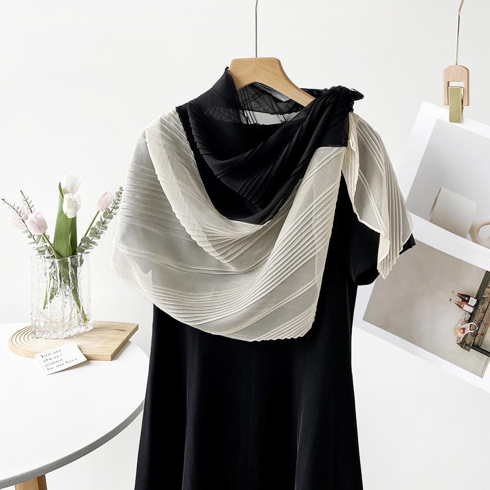 

Весенне-летний атласный длинный шарф для женщин, солнцезащитная шаль, модный атласный длинный шарф для красоты, универсальный дорожный шарф 155*100cm