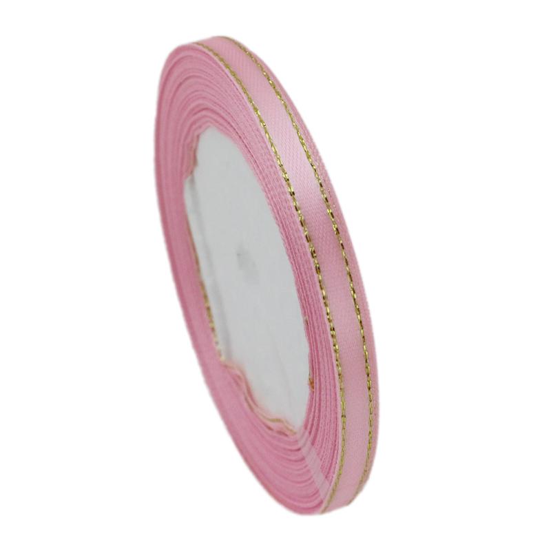 (25 Yards/roll) Gold Edge Ribbon Satin Ribbons High Quality Gift Packaging Ribbons 6/10/20/25/40mm