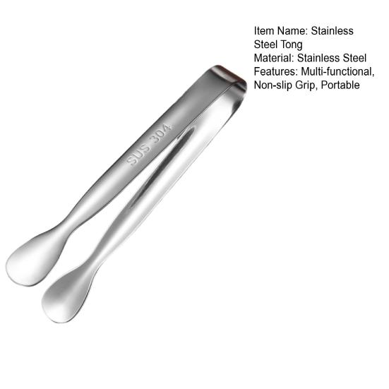 Stainless Steel Ice Tong Mini Sugar Cube Tong Heavy Duty Small Serving Tong for Appetizers Tea Party Coffee Bar