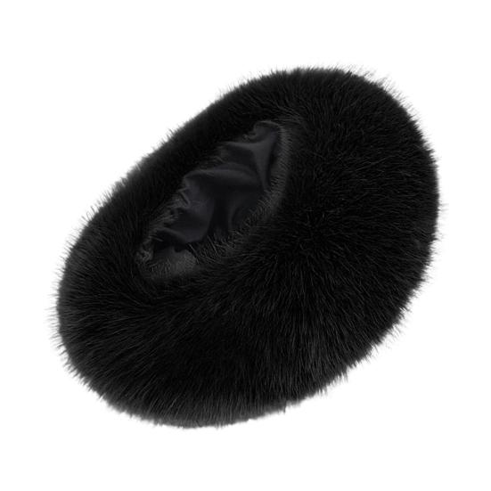 

Зимняя шляпа с полым верхом, дизайн с широкими полями, плюшевая шляпа, однотонная, для активного отдыха, велоспорта, путешествий, утепленный головной убор чёрный
