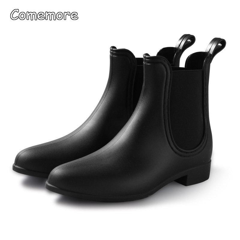 Fashion Comemore Rubber Rain Boots Women Waterproof Galoshes Shoe 2025 Ladies Fashion Apring Shoes Anti-Skid Ankle Boot Botas Femininas