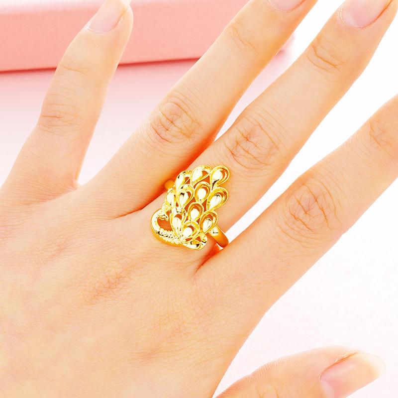 Peacock Opening Women's Ring Korean Style Fashion Saou Coin Ring
