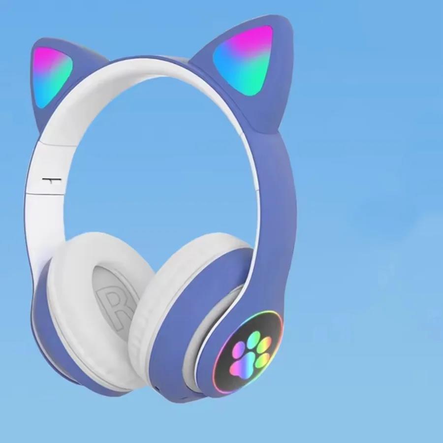 Süße Katze Kabellose Kopfhörer RGB Süße Katzenohren Headset Mit Mikrofon Geräuschunterdrückung Kinder Stereo Musik Kindergeschenke