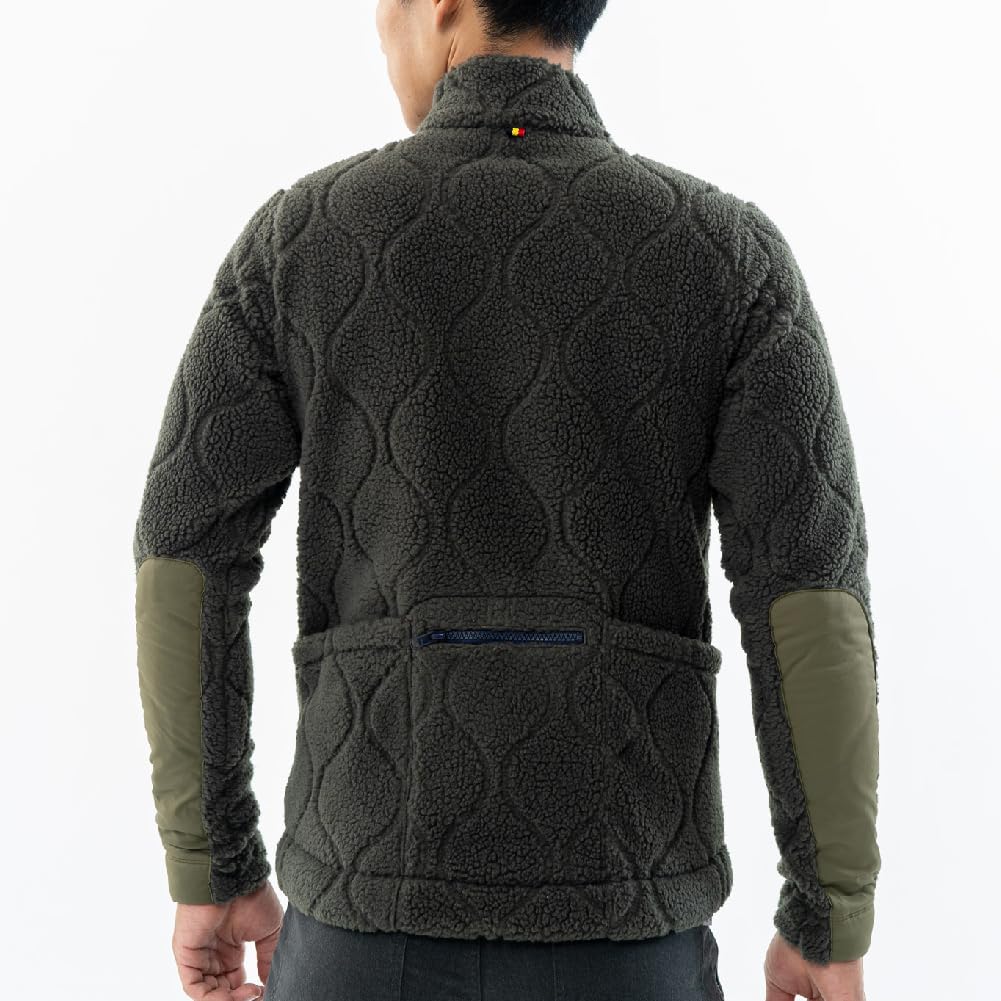 Veste de cyclisme Kapelmuur, Automne/Hiver (5°C-15°C), Veste matelassée en polaire, Fabriquée en polyester recyclé, Olive, Taille XS