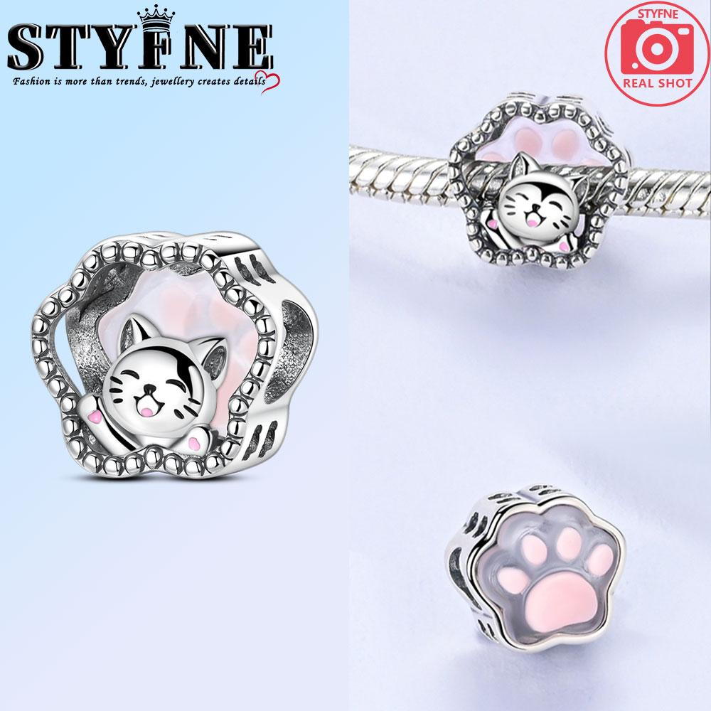 

Copper Pink Heart Cute Pet Cat Charms Beads Fit Original Bracelet Necklace Fine Jewelry Women Diy Gifts
