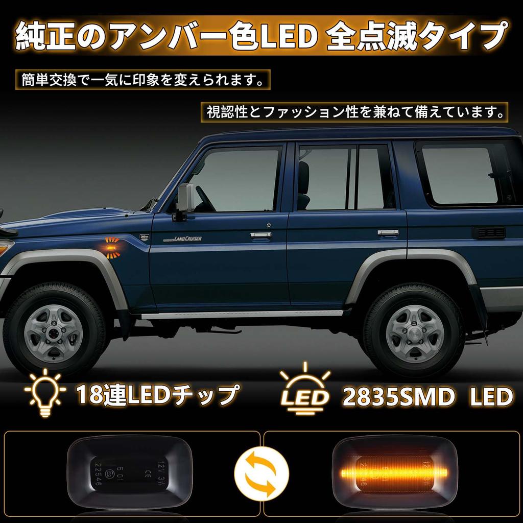 NEIFILES LED Side Marker Turn Signal Fender Marker Lamp Fits Toyota Land Cruiser 100 Land Cruiser Prado 90 Hilux Surf 180 Windom 20 FJ Cruiser Vehicle