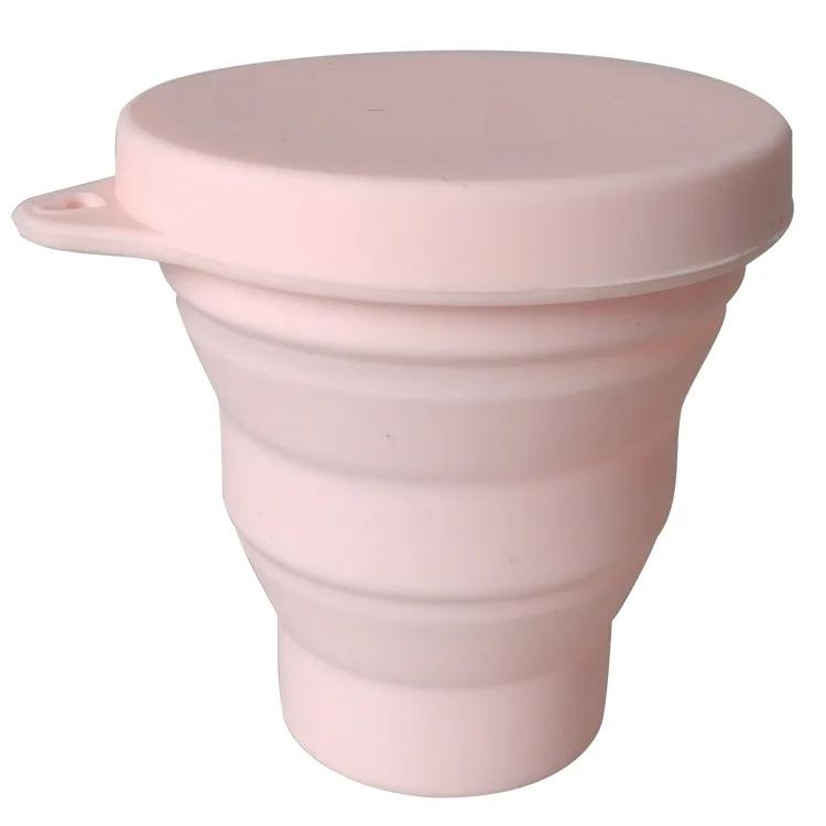 180 ml Klappbecher, Mini-Einziehbecher, Silikon, tragbare Teetasse, Outdoor-Reise-Kaffee-Teleskop-Trinkbecher mit Deckel