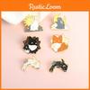 Unique Animal Couple Pin Charming Cartoon Tai Chi Fish Black And White Fox Brooch Set