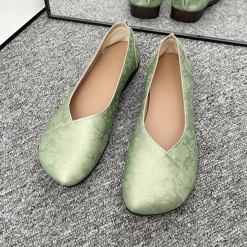 Modische flache Schlupfschuhe für Damen, neue Freizeitschuhe mit quadratischer Spitze für Damen, flache Schuhe, modische Wanderschuhe für Damen, Zapatos De Mujer