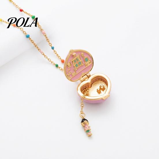Openable Heart Charm Necklace, Box Pendant with Mini Figurine, Women Tiny Locket Gift for Wife Girlfriend Anniversary Sale Goods