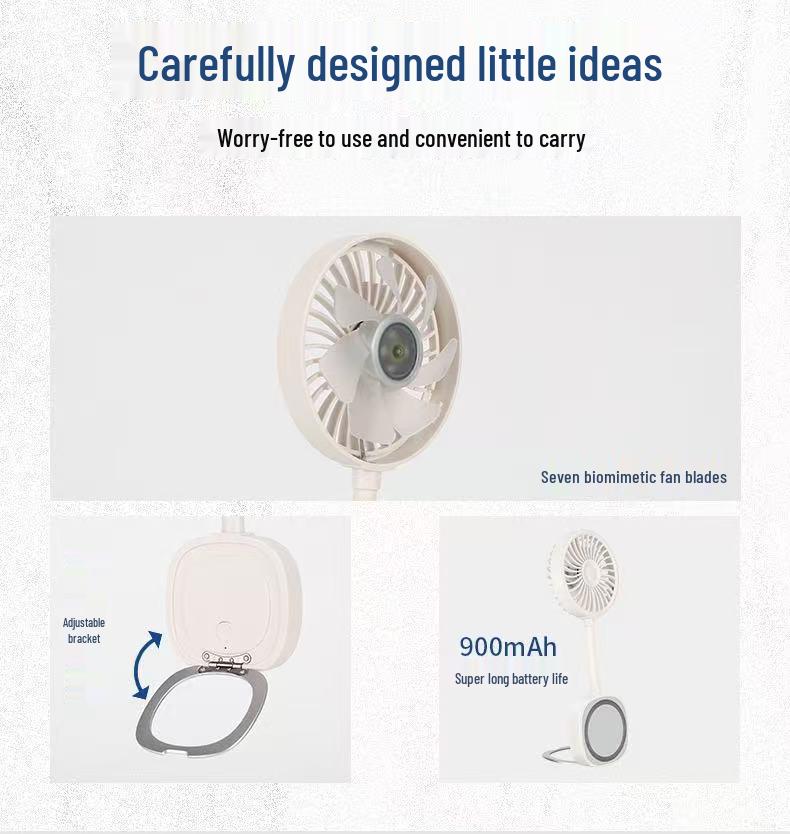 Compact Magnetic Portable USB Fan with Phone Holder