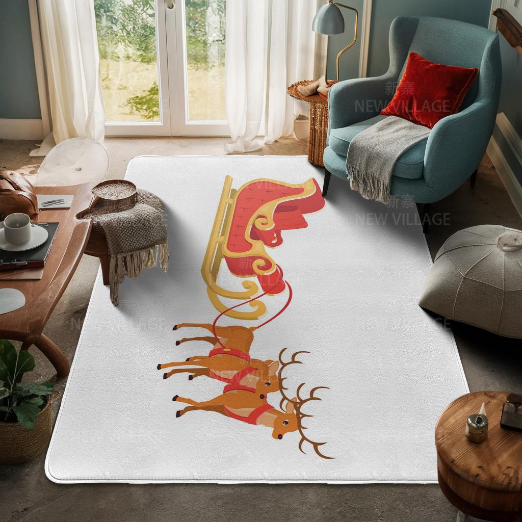 House Entrance Carpet Home Door Mat Living Room Bath Foot Bathroom Non-slip Water Absorption Rugs Bath Merry Christmas Winter