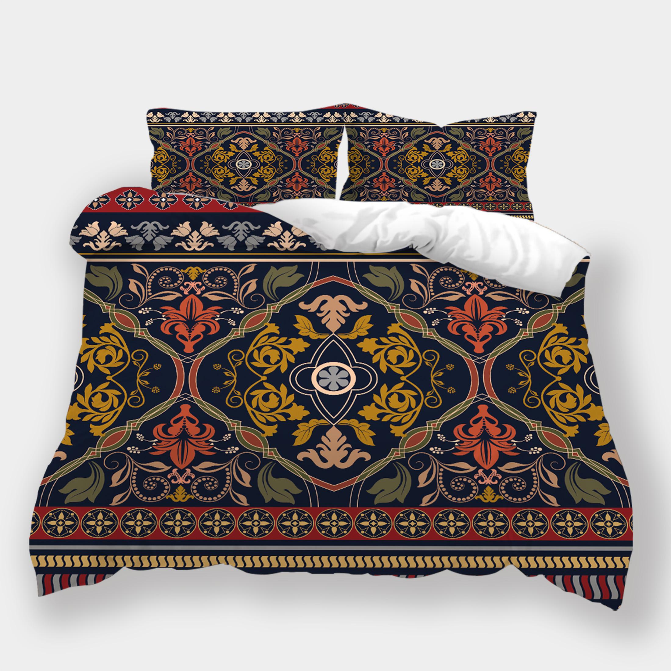 

3D Bohemian Classic Luxury Комплект постільної білизни Постільна білизна Покривало та наволочка Комплект постільної білизни AU/EU/US Повнорозмірна прикраса для дому EU Single 135x200cm