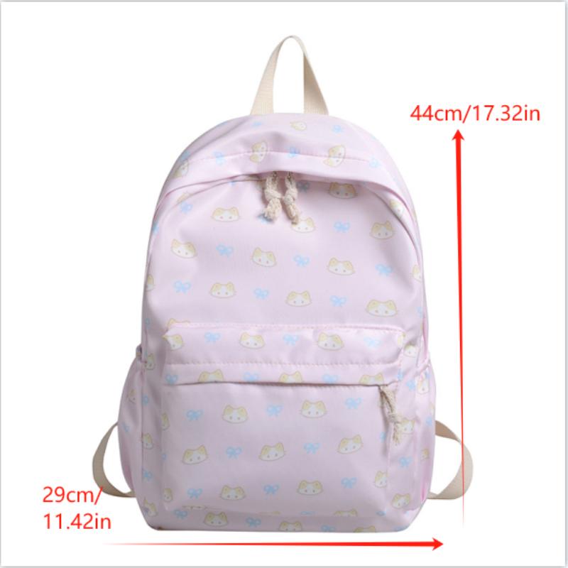 Rucsac Drăguț cu Pisică Desen Animat Imprimată Capacitate Mare Ghiozdan Școlar pentru Studenți Geantă Delicată la Modă pentru Fete Genți Portabile de Călătorie Cadouri