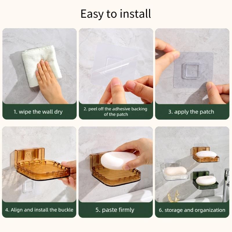 Creative Soap Holder With Adhesive For Easy Installation Kitchen Sink Mount With Drain Soap Holder Easy Cleaning