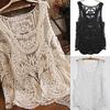 Sexy Lace Tank Top with Floral Embroidery and Crochet Design for Casual Summer Wear