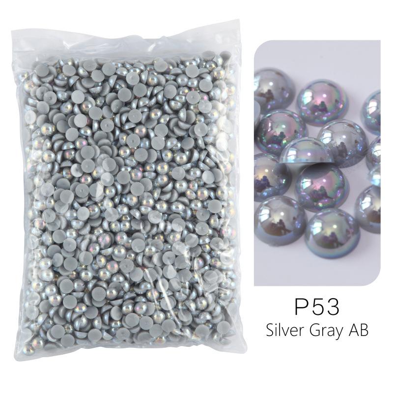 ABS Imitationsperle, Flachboden Halbrund Handyhülle Zubehör DIY Nagelkunst Perlen Schmuck Harzzubehör