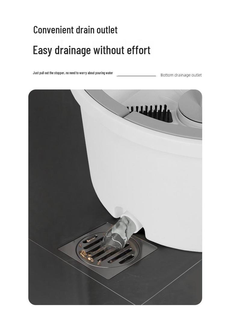 Hands-Free Spin Mop & Bucket with Efficient Dirt Separation and Water Absorption