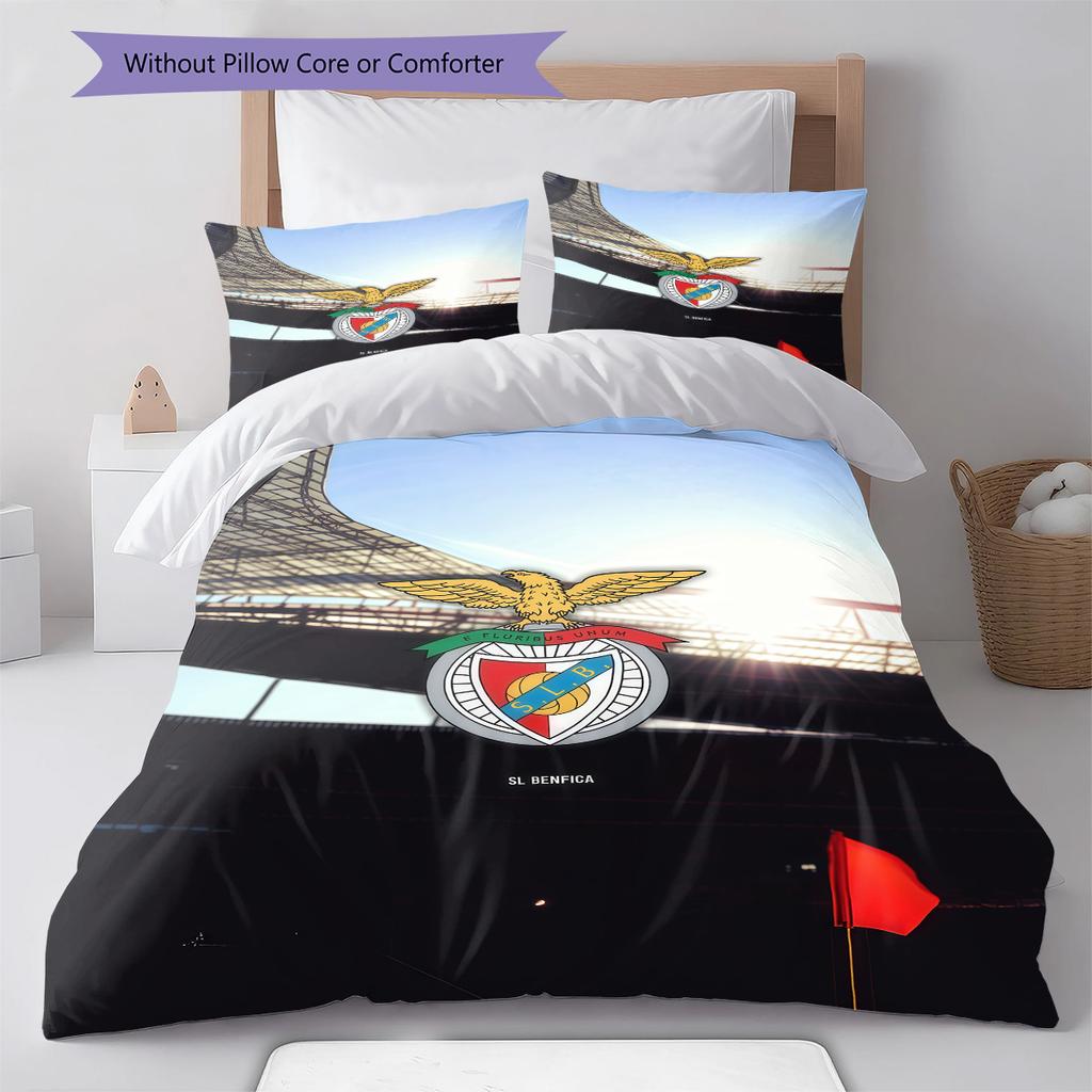 Benfica CLUB Bedding Quilt Set Quilt Cover Pillowcase Home Decoration Birthday Gift (1 * Duvet Cover + 2 * Pillowcase, Without Core)