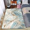 Luxury Marble Texture Soft Carpet In Blue and Gold for Bedroom Decor Suitable for Use As an Anti-slip for Living Room Bedroom Sofas