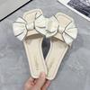 Fashion Aphixta Butterfly Knot Summer Beach Shoes Flat With Heel Slippers Women Sweet Bow Mulers Outside Sandals Square Toe Slipper