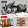 Adjustable Pots and Pans Organizer Rack Metal Pot Rack Organizer Pot Cover Storage Rack  for Home