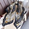 Summer new fashion trend scarf female navy style professional square scarf simulation silk 91 shawl European and American sunscreen silk scarf