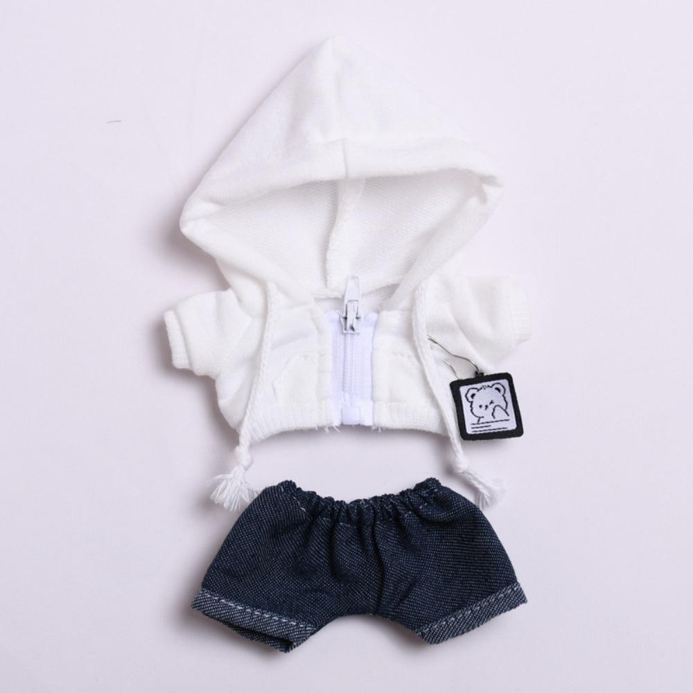 Dark Blue Jeans Sitting Labubu Doll Clothes Cute Bear Mini Cotton Doll's Clothes  Baby Pendant