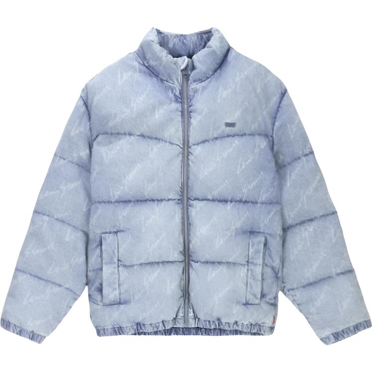 Levis Loose Simple Comfortable Stand Collar Down Jacket Men Outerwear Denim-Blue 0017Q-0000