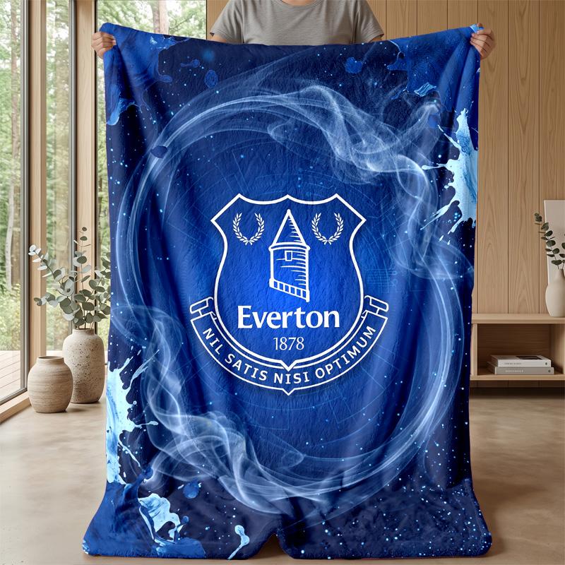 Coperta in Flanella con Stampa Calcio Everton, Morbida Calda Leggera Coperta da Divano Letto Campeggio