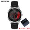 Regarder SANDA Mens Watch Rim Hub Watch Wheel Wristwatch Clock Sport Car Creative 360° Spinning Men Wrist Watch Reloj de hombre