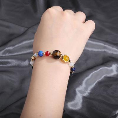 Universe Solar System Eight Planet Stone Beads Bracelet Chain Jewelry Gifts