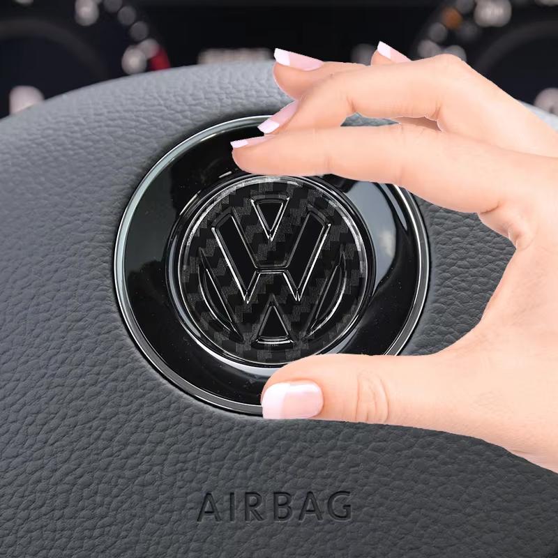 VW Car Sticker Car ABS Plastic Steering Wheel Logo Circle Trim Sticker for Volkswagen Golf VW PoloJetta Mk6 Tiguan Passat Zs1