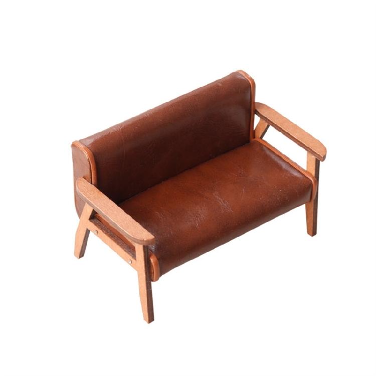 Multipurpose Miniature Sturdy Leather Sofa for Dollhouses 1 12 Scale Toy Set Living Room Furniture Toy Accessory