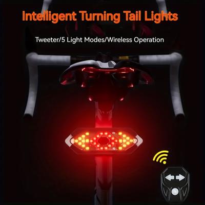 Bicycle Tail Light, Bicycle Warning Light, Universal USB Charging Smart Light, Outdoor Cycling Equipment