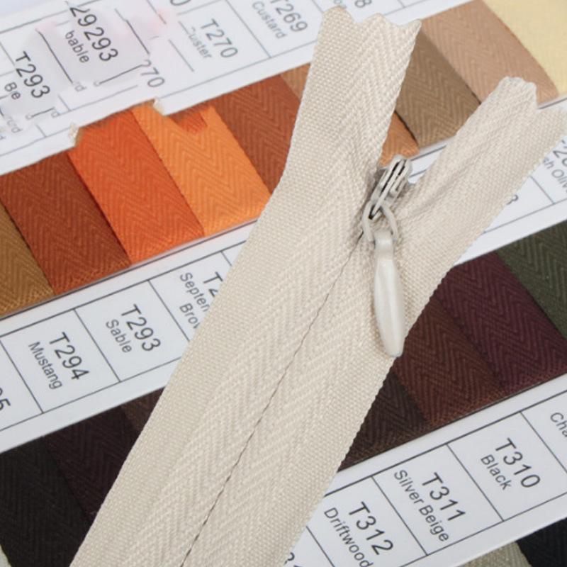Invisible Zipper for Skirt, Pants, or Shirt Fabric (18-70CM, Various Colors)