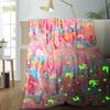Luminous Children's Coral Fleece Flannel Blanket - Glow In the Dark Sofa or Nap Cover.