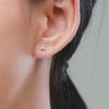 Modian 100% 925 Silver Simple Round Sparkling Clear CZ Tiny Small Stud Earrings For Women Wedding Jewelry Gift Brincos