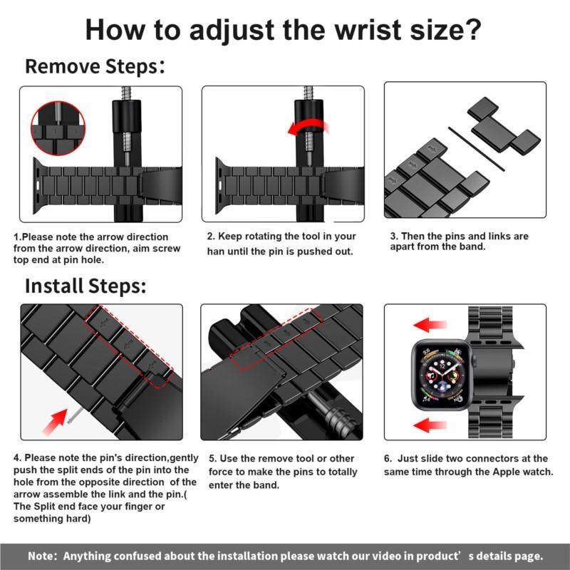 Stainless Steel Strap for Apple Watch Ultra Band 49mm 40mm 44mm 42/38mm 41mm 45mm Bracelet IWatch Series 8 7 SE 6 5 4 WatchBand