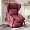 Massage Recliner with Rising Assistance Burgundy Fabric