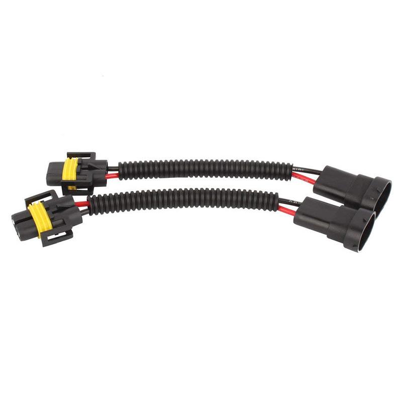 2pcs Car Headlight Extension Wiring Harness H11 H9 H8 Extension Cable Wiring Harness Sockets Wires for Car Fog Lights