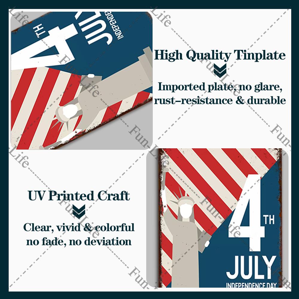 One Piece Ziua Națională Franceză 14 iulie Poster metalic Vintage Shabby Sign Decor pentru casă Placă retro Decor artistic de perete 20x30 cm