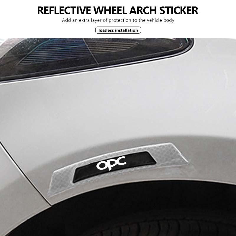 For Vauxhall 2PCS Car Reflective Stickers Wheel Eyebrow Sticker Warning Decal Strip Accessories VXR Astra Mokka Tigra Corsa