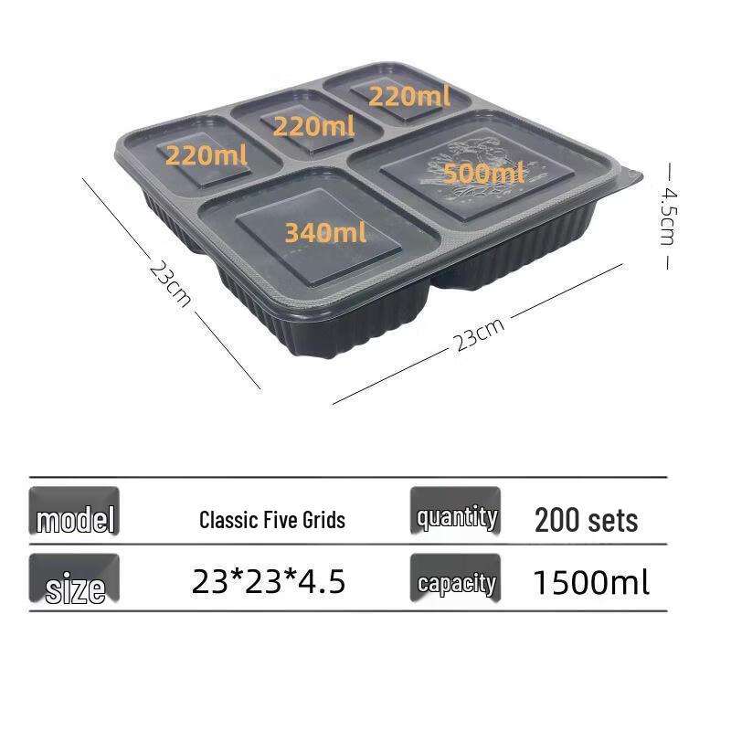 

ZLIII 5-Compartment Disposable Meal Prep Containers