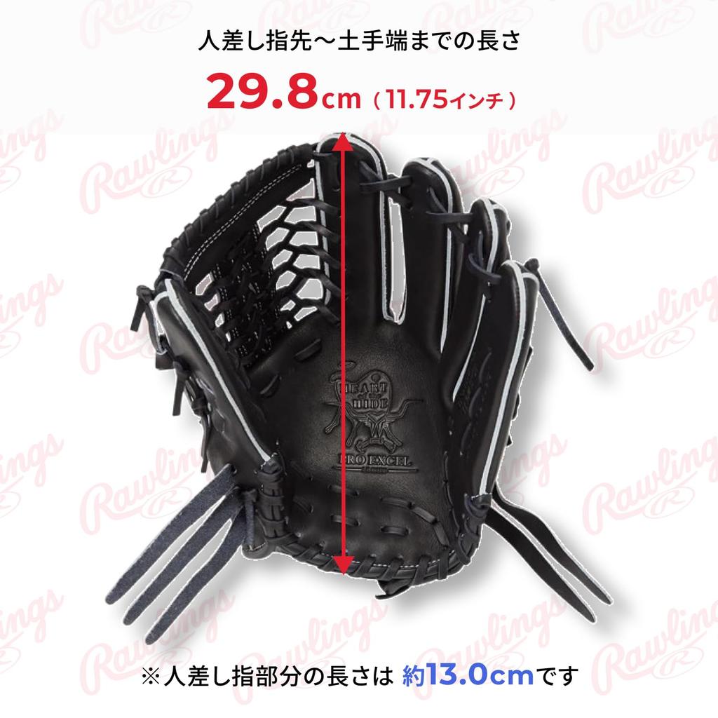 Rawlings PRO EXCEL GR5HEN65 Baseball inches HOH® Glove, Softball, All-Around Use, Black, 11.75 (Left-handed throw)
