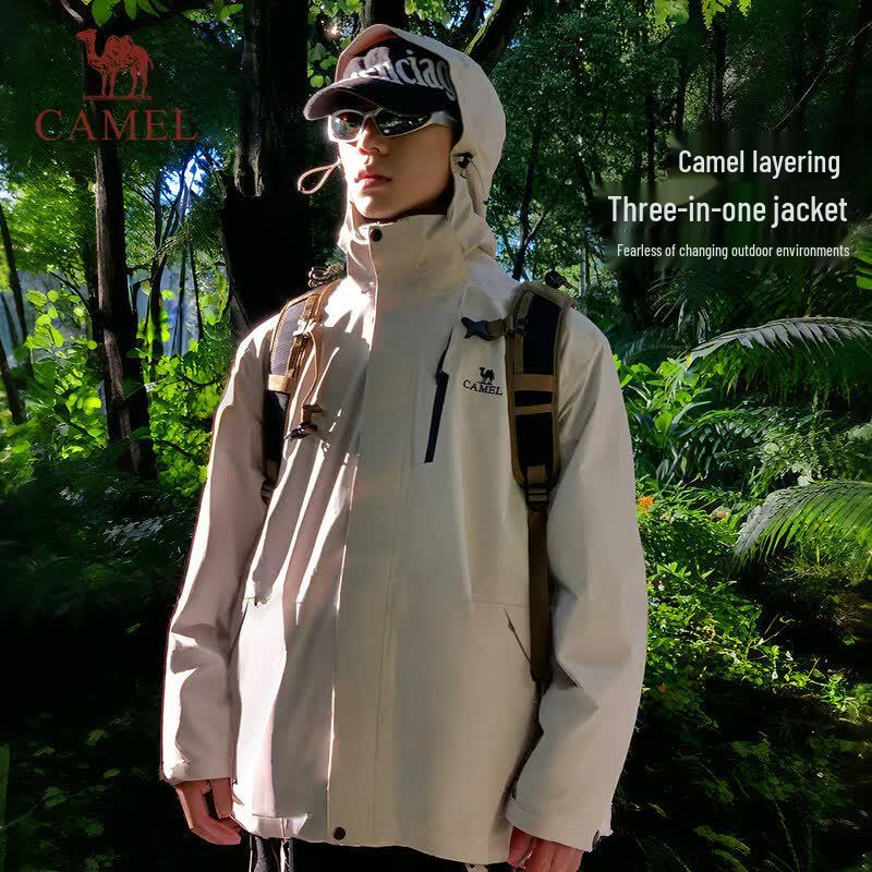Camel Outdoor 3-in-1 Waterproof Windproof Hiking Jacket XL