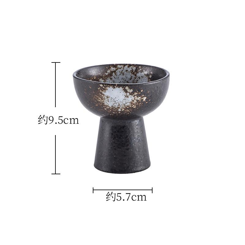 BEPAN 1PC Japanese Style Tableware Ice Cream Bowl Creative Dessert Pudding Cup Black Ceramic Tableware Household Goods
