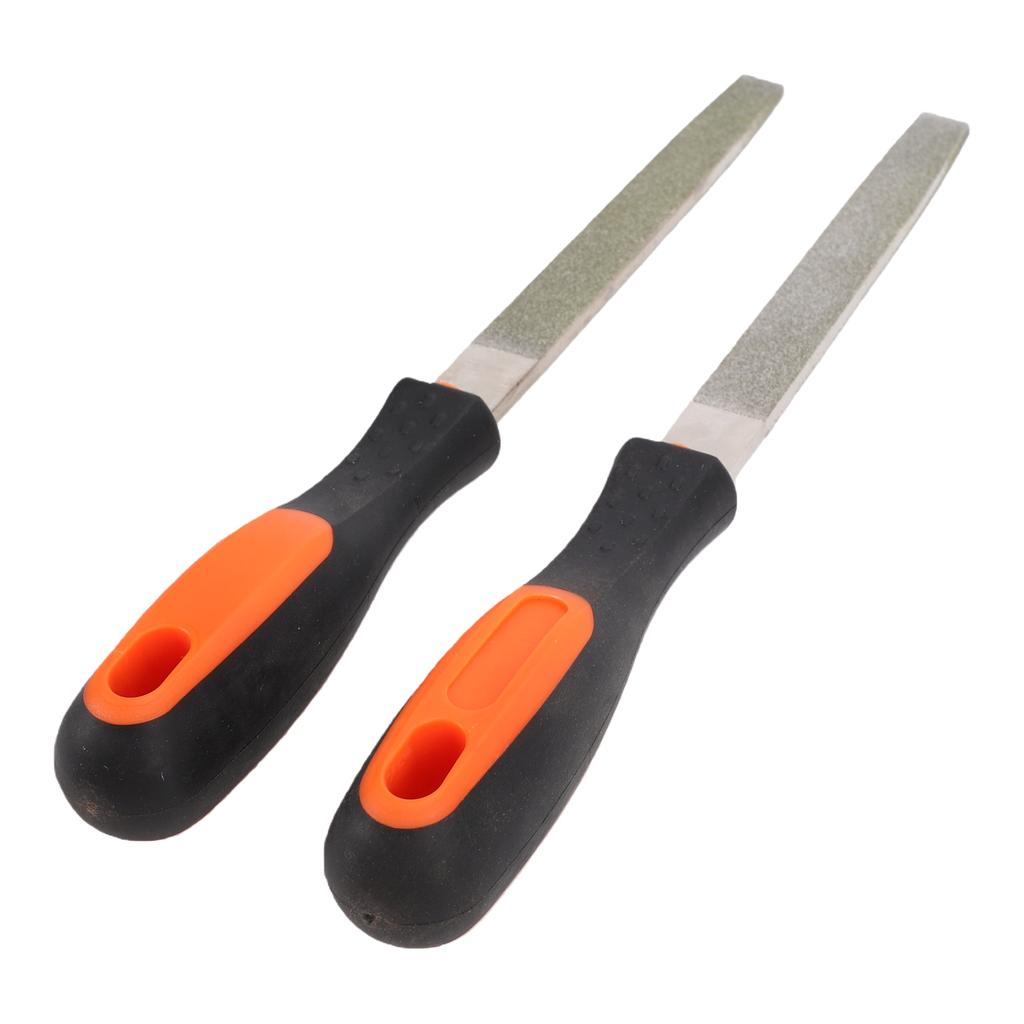2 Pcs Metal File 6 Inch Alloy Steel Flat Hand Metal File with Anti Slip Handle for Deburring Trimming Chamfering