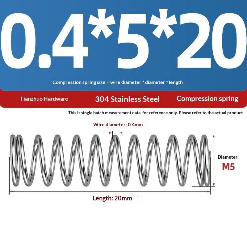 Spring Steel Pressure Return Spring Assortment 0.3/0.4mm Wire Dia 5-20mm Length for Hobbyist Craft Making Projects