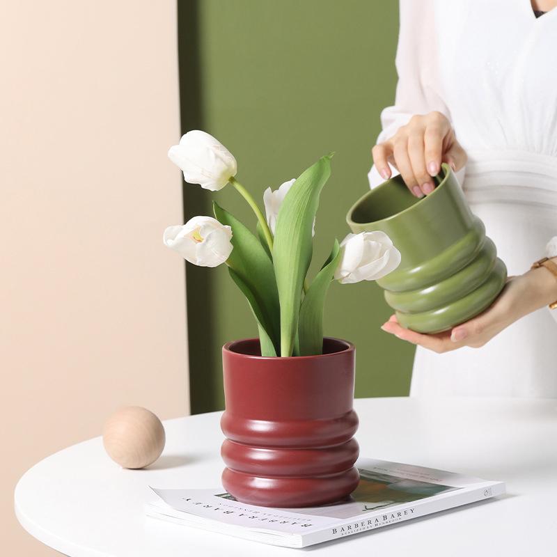 Ghiveci de flori cerc creativ, oală suculentă, vas de ceramică, decorare pentru acasă, ornamente de birou, decorare pentru grădină, vas de plante bonsai